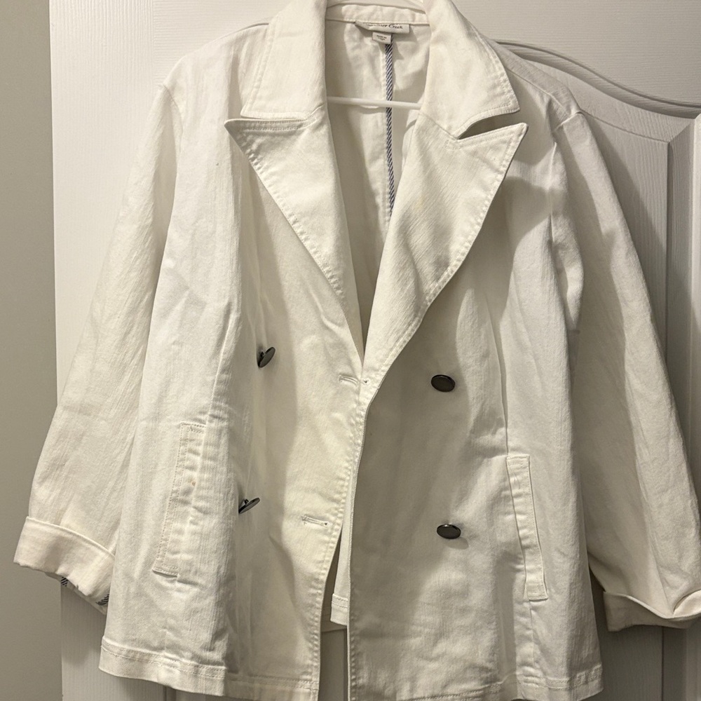 Coldwater Creek White Pea Coat